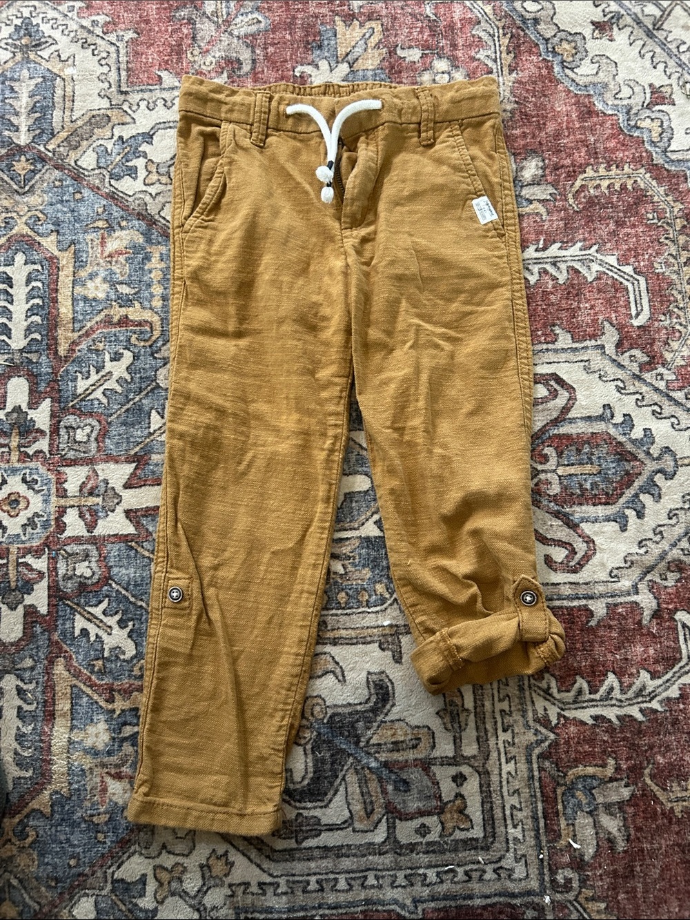 H&M Kids Corduroy Drawstring Pants in Mustard